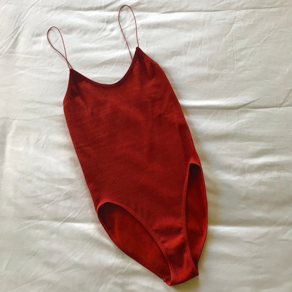 Out From Under Seamless Bungee Bodysuit in Rust - Picture 6 of 7